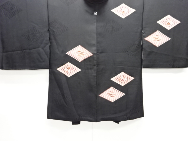 重ね菱に梅笹模様一つ紋羽織